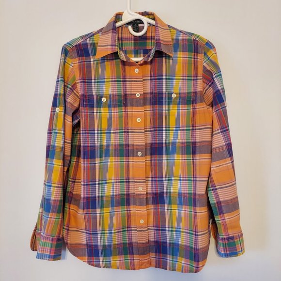 Ralph Lauren Rainbow Plaid Button Down Shirt - Picture 1 of 7